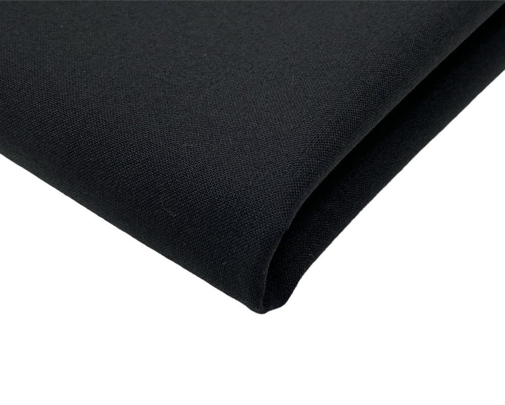 Wool fabric with elastane Black - 1