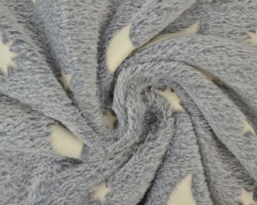 Fleece Stars and Moon in Gray - 1