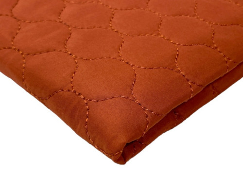 Quilted, reversible jacket fabric Red brick