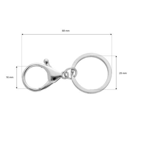 Žiedas raktams su karabinu | Nikelio - 2