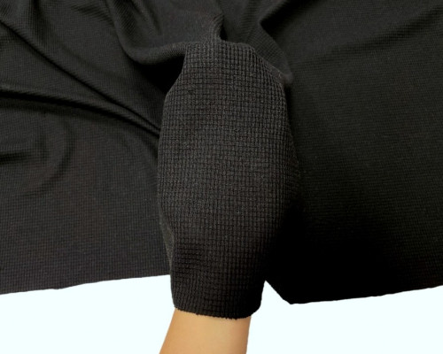 Waffle knitwear Black