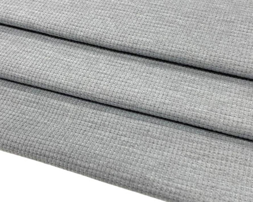 Waffle knitted fabric Light grey melange