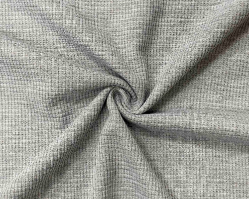 Waffle knitted fabric Light grey melange