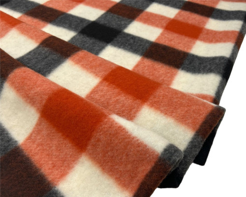 Woven wool woven cloth Red grey - 1