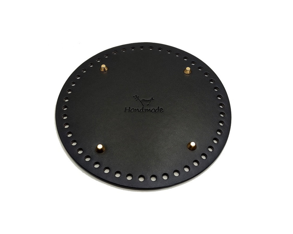 Round leather base for two-inch handles