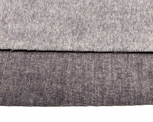 Blue wool fabric Light grey orange - 1