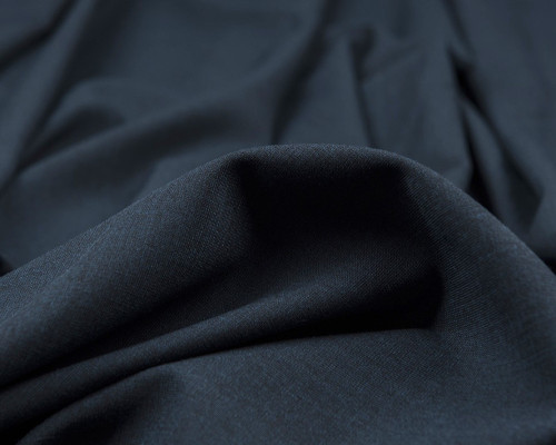 Wool fabric with elastane Dark blue orange - 1