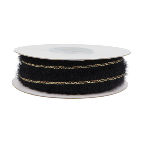 Decorative ribbon with 10 mm black - 1