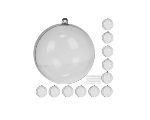 Clear balls in two pieces 8cm