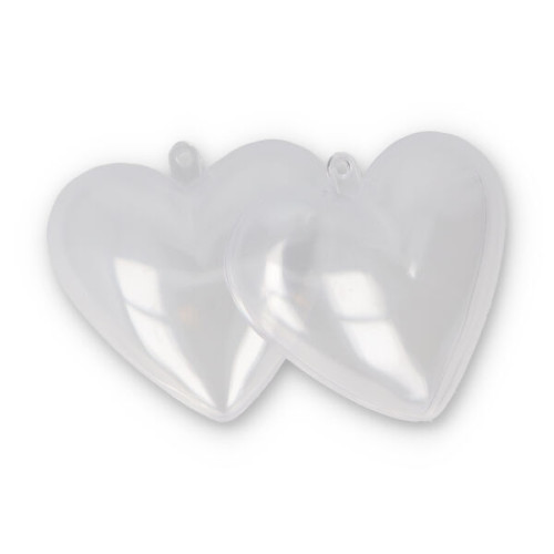 Clear heart 2 parts 6.5 inches