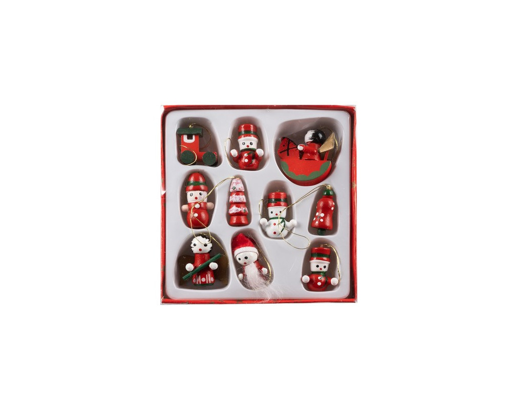 Wooden Christmas toys mini 10v - 2