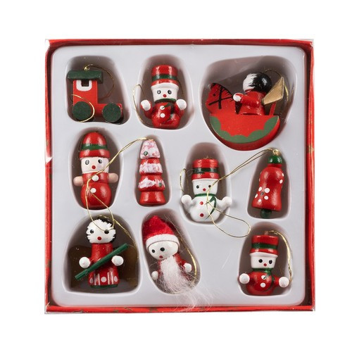 Wooden Christmas toys mini 10v - 2