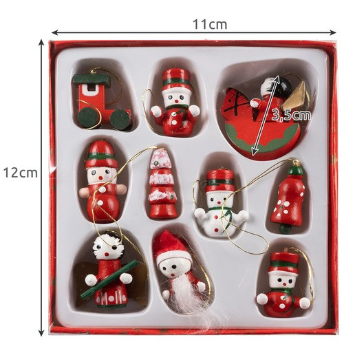 Wooden Christmas toys mini 10v - 2