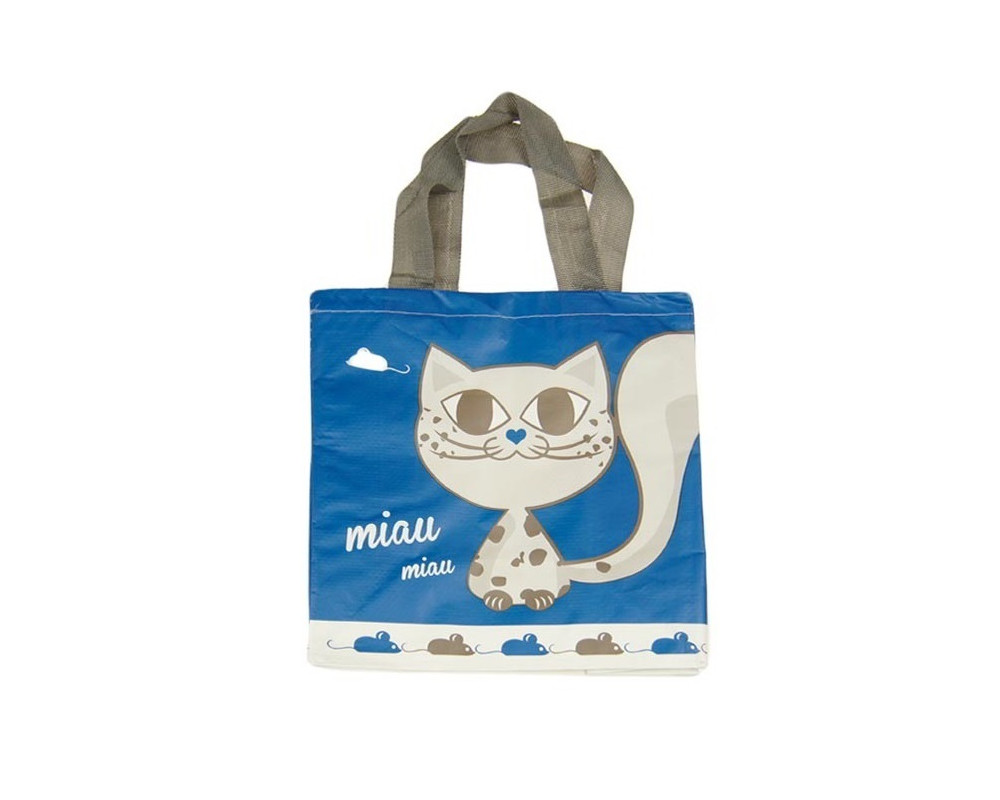 Organic shopping cart Blue cat - 1