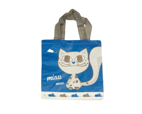 Organic shopping cart Blue cat - 1