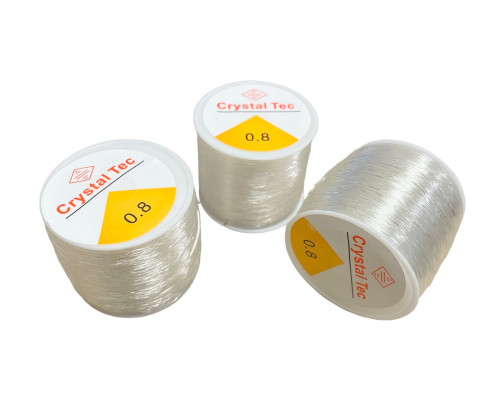 Colourless silicone thread 0,8mm 100m