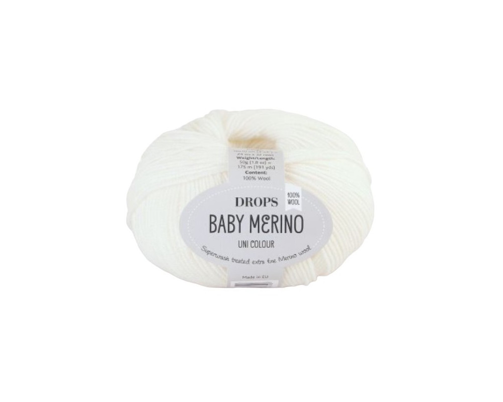 Drops baby merino 01 Balta - 1