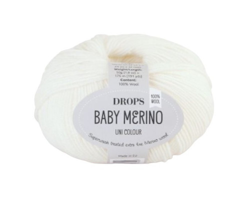 Drops baby merino 01 Balta - 1