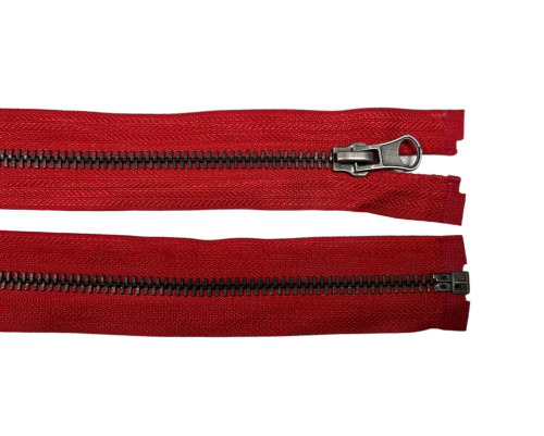 Metal zipper 60cm Red