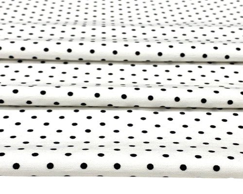 Fabric Bengalish Black dots in white - 1