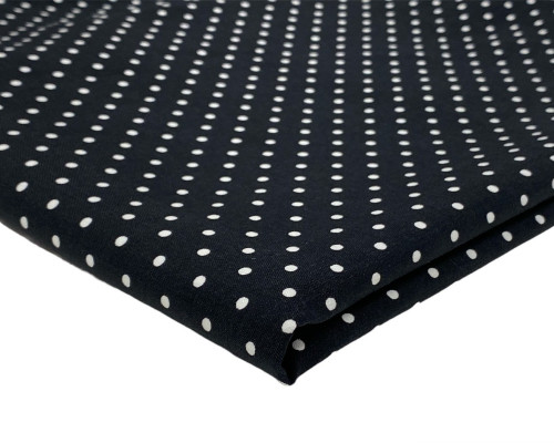 Fabric Bengaline White polka dots in black