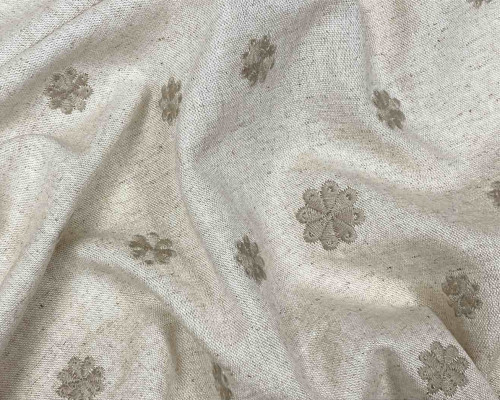 Linen with viscose Woven flowers - 1