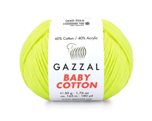 Gazzal Baby Cotton 3462 Neon yellow - 1