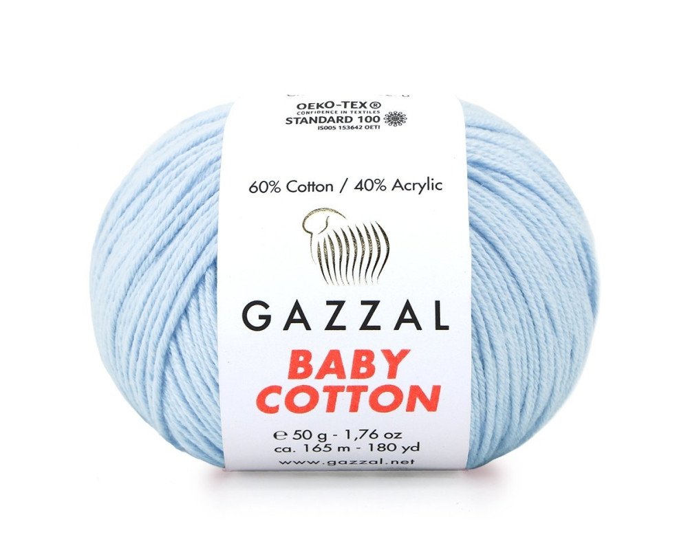 Gazzal Baby Cotton 3429 Šviesiai mėlyna - 1