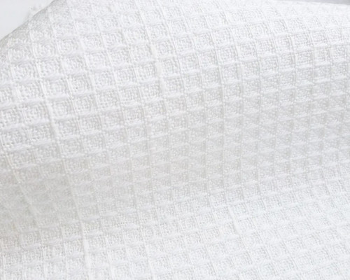 Waffle linen fabric White