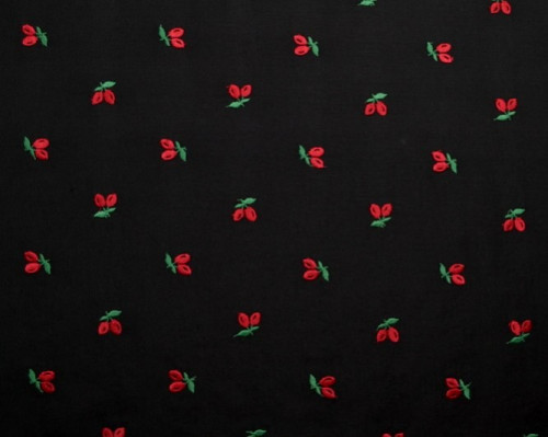 Woven cotton in the black colour of cherries - 2