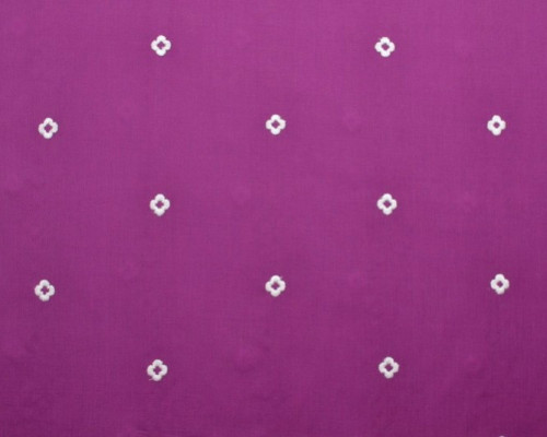 Woven white flower cotton in purple - 2