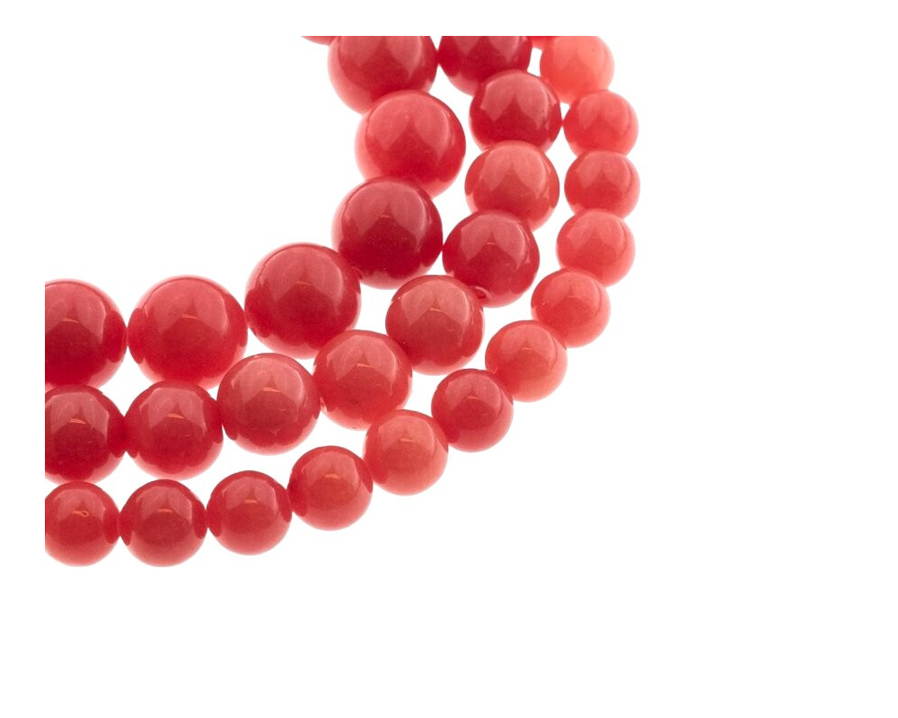 Natural stone beads Light red 6 mm - 1