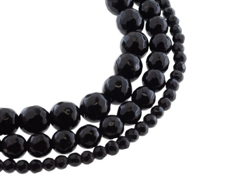 Stone beads in black 3 sizes - 1