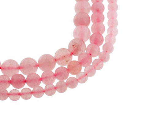 Natural stone beads, pink, three sizes, one