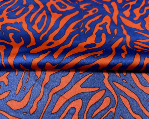 Armani Silk Orange Blue Patterns - 1