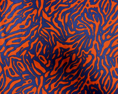 Armani Silk Orange Blue Patterns - 1