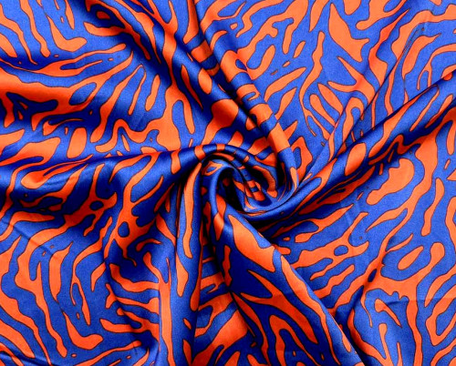 Armani Silk Orange Blue Patterns - 1