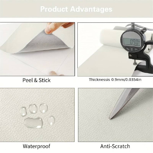 Adhesive leather Sand - 1