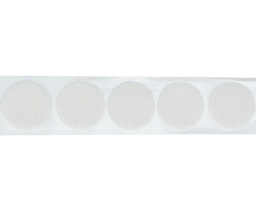 Velcro stickers with glue 25mm Kibi White