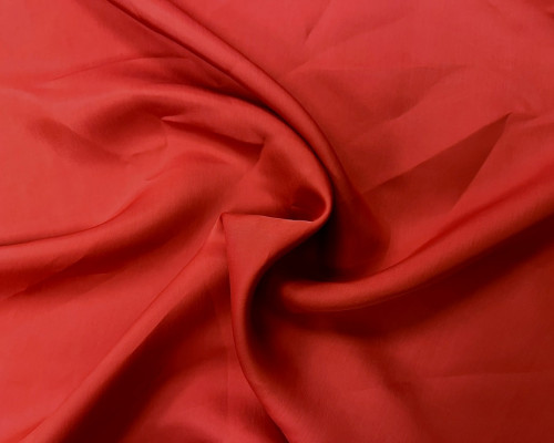 Silk with viscose Red