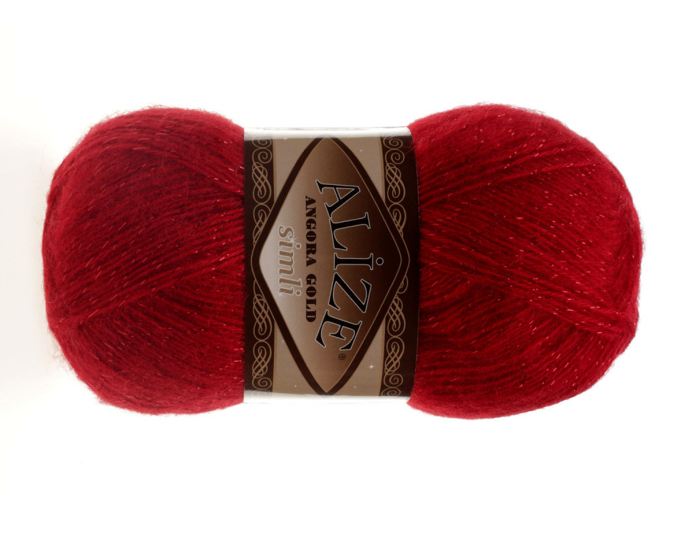 Alize angora gold simli 106 Red one