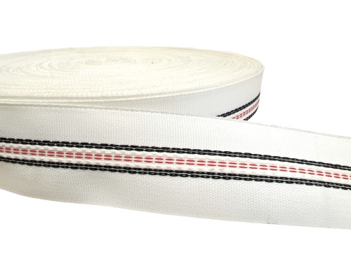 Waistband 35 mm White with stripes - 1