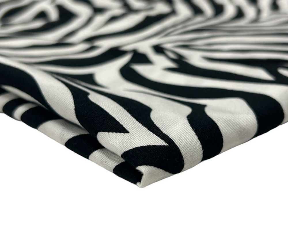 Viscose fabric Black and white - 1