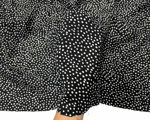 Viscous fabric White dots in black - 3