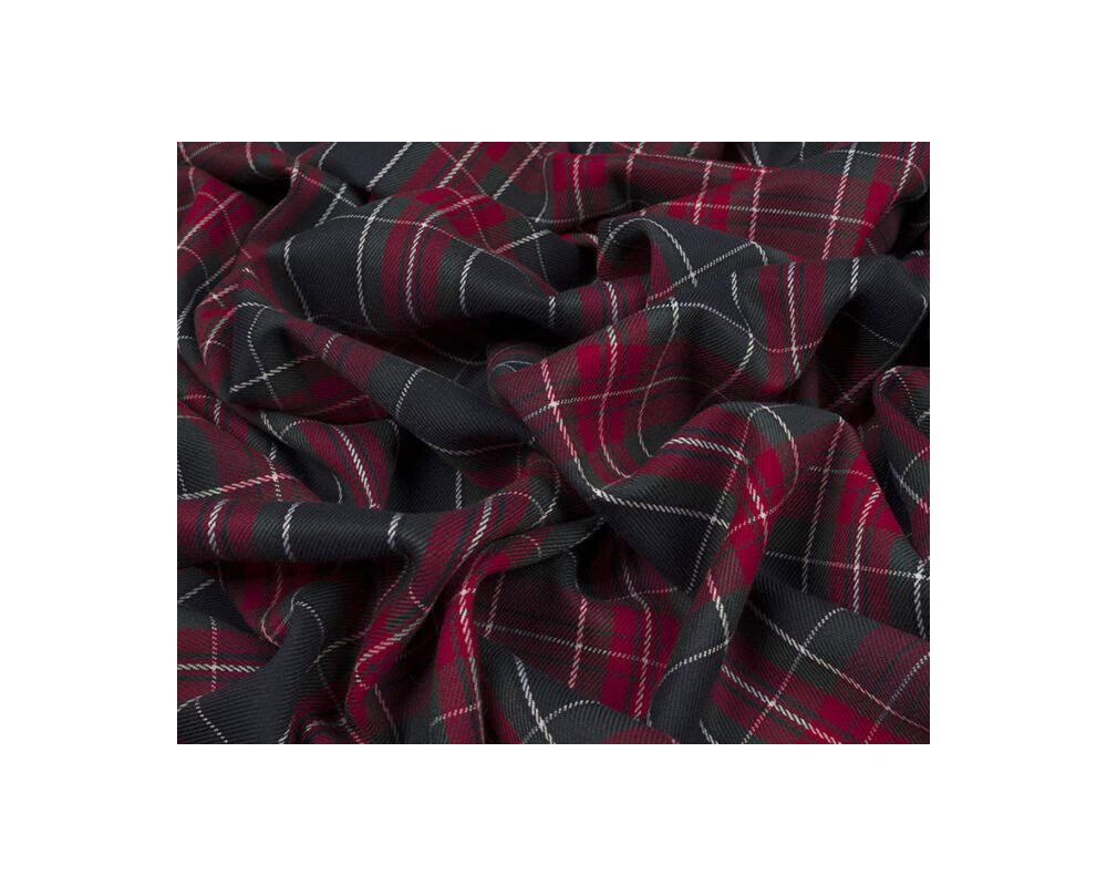 Woven fabric Red green - 1