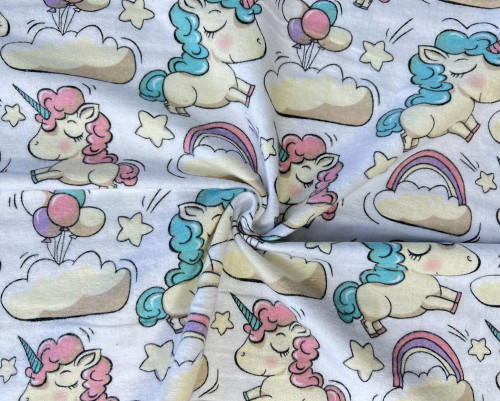 Flannel Unicorn white - 1