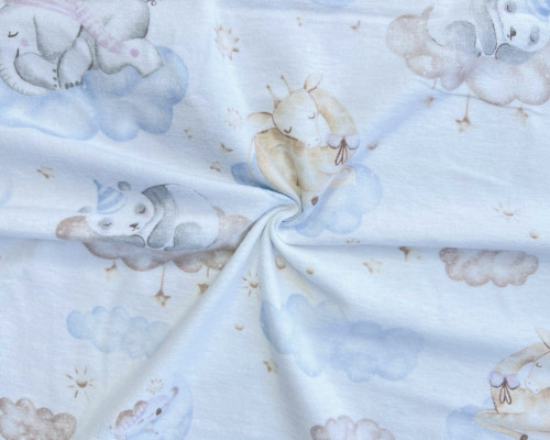 Flannel Sleeping animals in white - 1