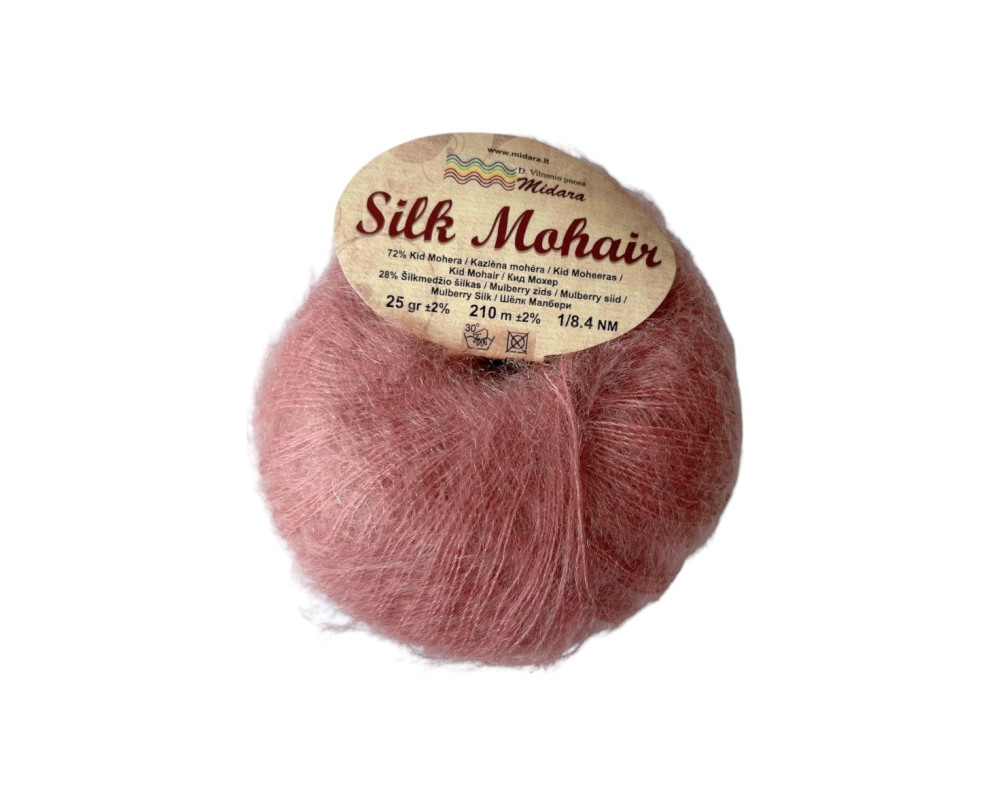 Silk mohair 740 Tamsi pelenų rožinė - 1