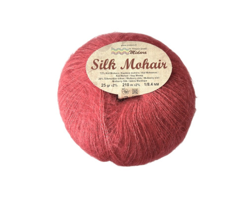 Silk mohair 150 Dark coral - one