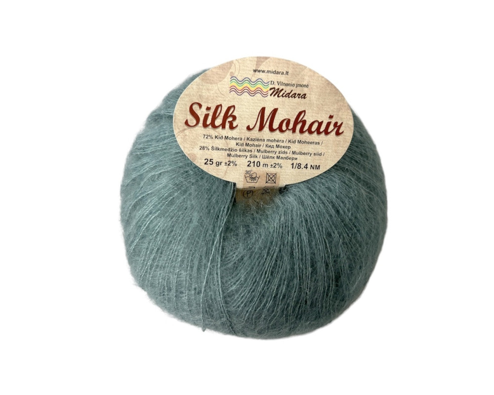 Silk mohair 620 Gray with a bluish tint - 1